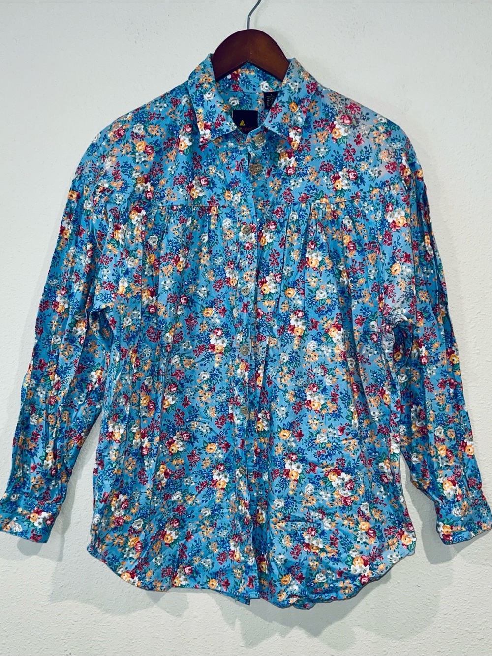 Vintage Lizwear Cottagecore floral button down blouse women’s size large